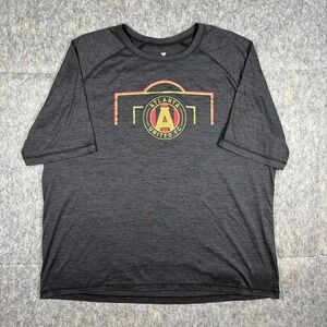 Atlanta United Short Sleeve Shirt Men's XXL 2XL Fanatics Gray Soccer MLS Stretch